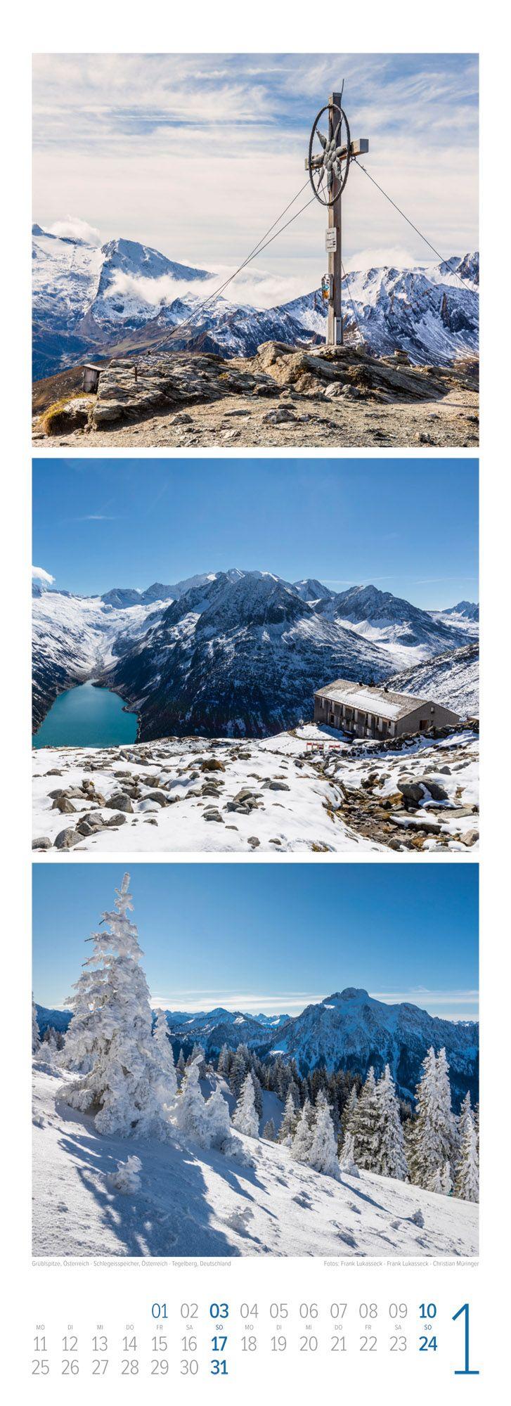 Beispielinhalt (Bild) Bergzeit Triplet-Kalender 2027