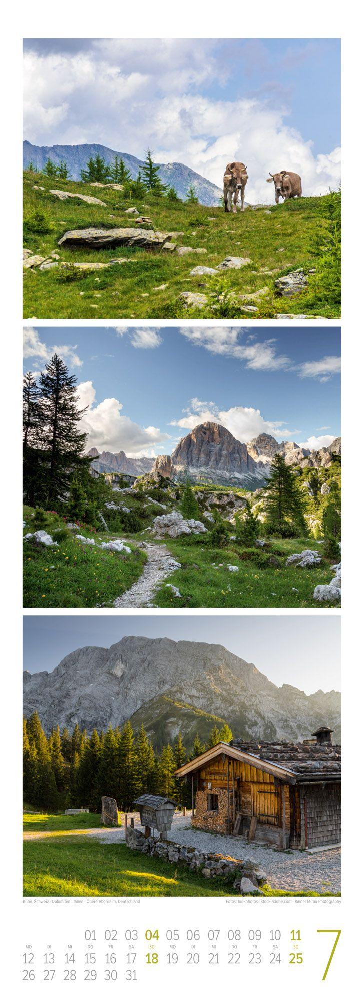 Beispielinhalt (Bild) Bergzeit Triplet-Kalender 2027