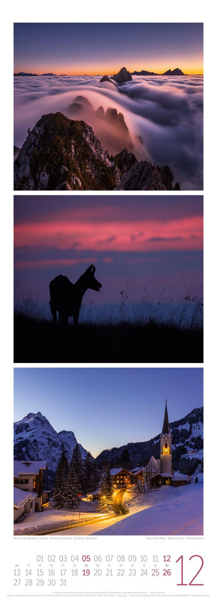 Beispielinhalt (Bild) Bergzeit Triplet-Kalender 2027