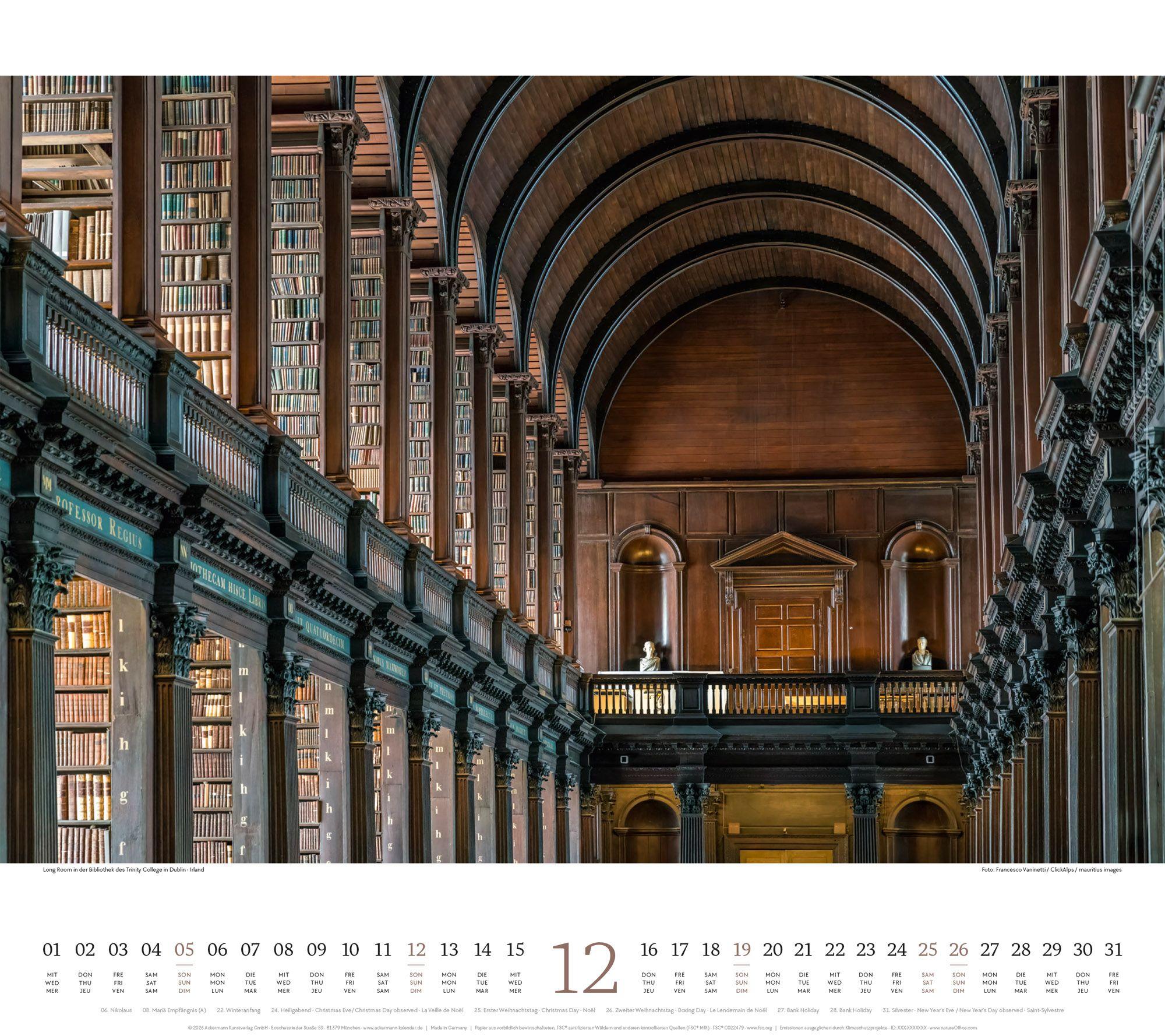 Beispielinhalt (Bild) Welt der Bücher Kalender 2027