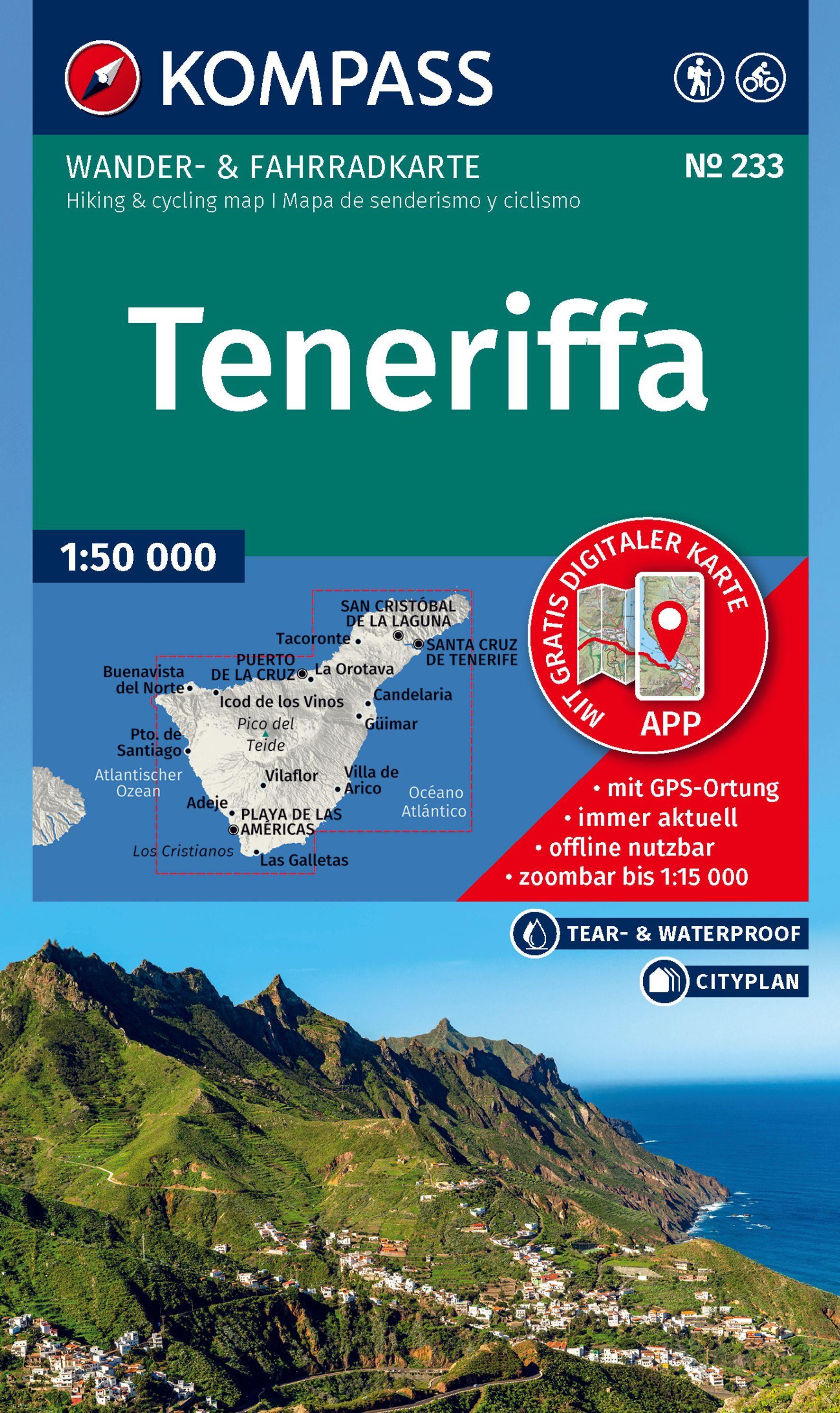 Vorderes Coverbild KOMPASS Wanderkarte 233 Teneriffa 1:50.000
