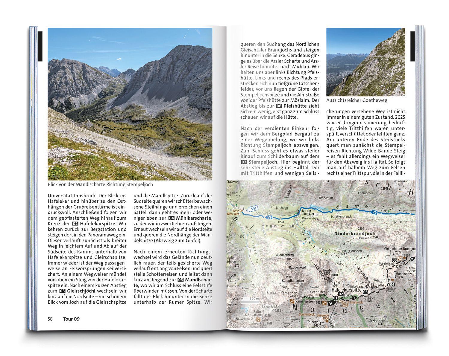Beispielinhalt (Bild) KOMPASS Wanderführer Innsbruck und Umgebung, Karwendel, Tuxer Alpen, Sellrain und Mieminger Kette, 60 Touren mit Extra-Tourenkarte