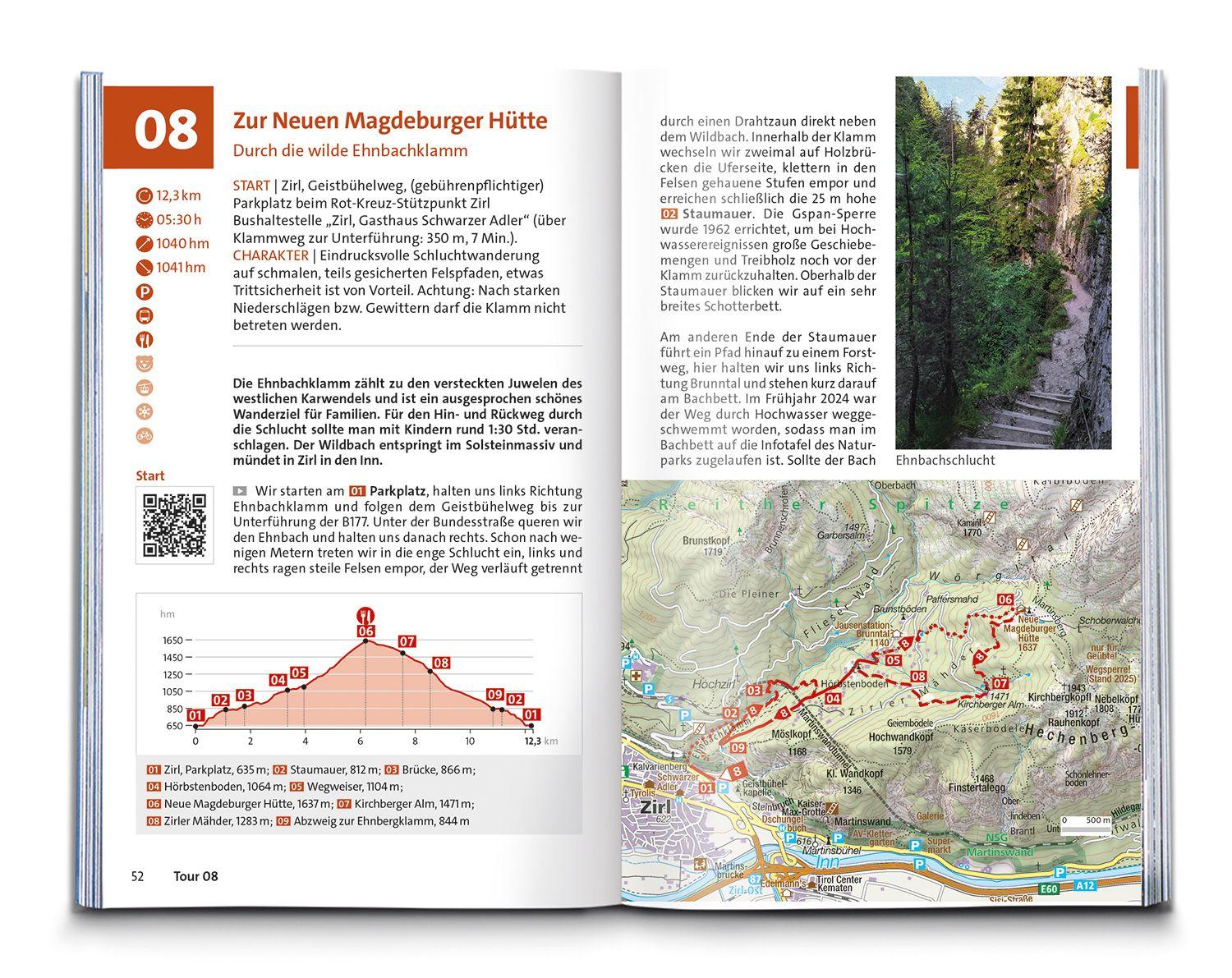 Beispielinhalt (Bild) KOMPASS Wanderführer Innsbruck und Umgebung, Karwendel, Tuxer Alpen, Sellrain und Mieminger Kette, 60 Touren mit Extra-Tourenkarte
