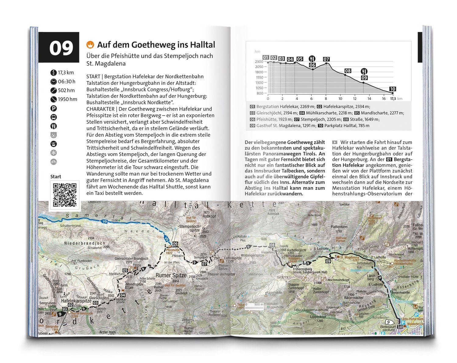 Beispielinhalt (Bild) KOMPASS Wanderführer Innsbruck und Umgebung, Karwendel, Tuxer Alpen, Sellrain und Mieminger Kette, 60 Touren mit Extra-Tourenkarte