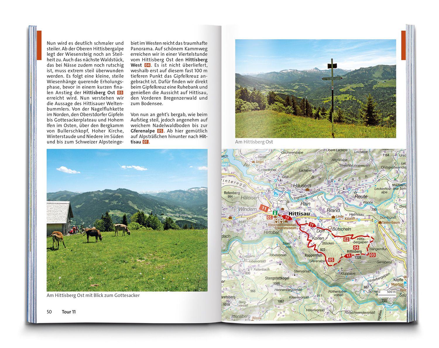 Beispielinhalt (Bild) KOMPASS Wanderführer Bregenzerwald und Großes Walsertal, 60 Touren mit Extra-Tourenkarte