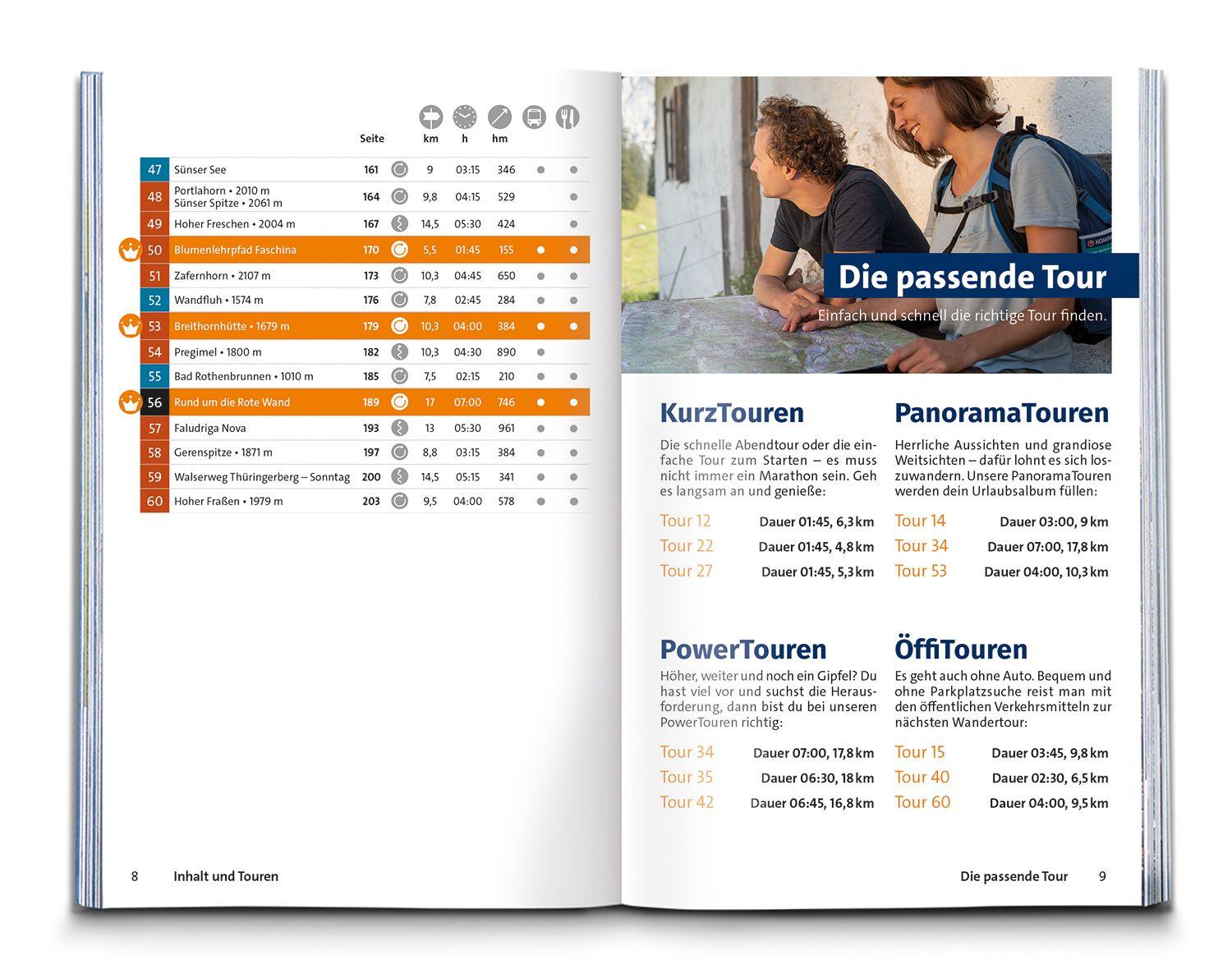 Beispielinhalt (Bild) KOMPASS Wanderführer Bregenzerwald und Großes Walsertal, 60 Touren mit Extra-Tourenkarte