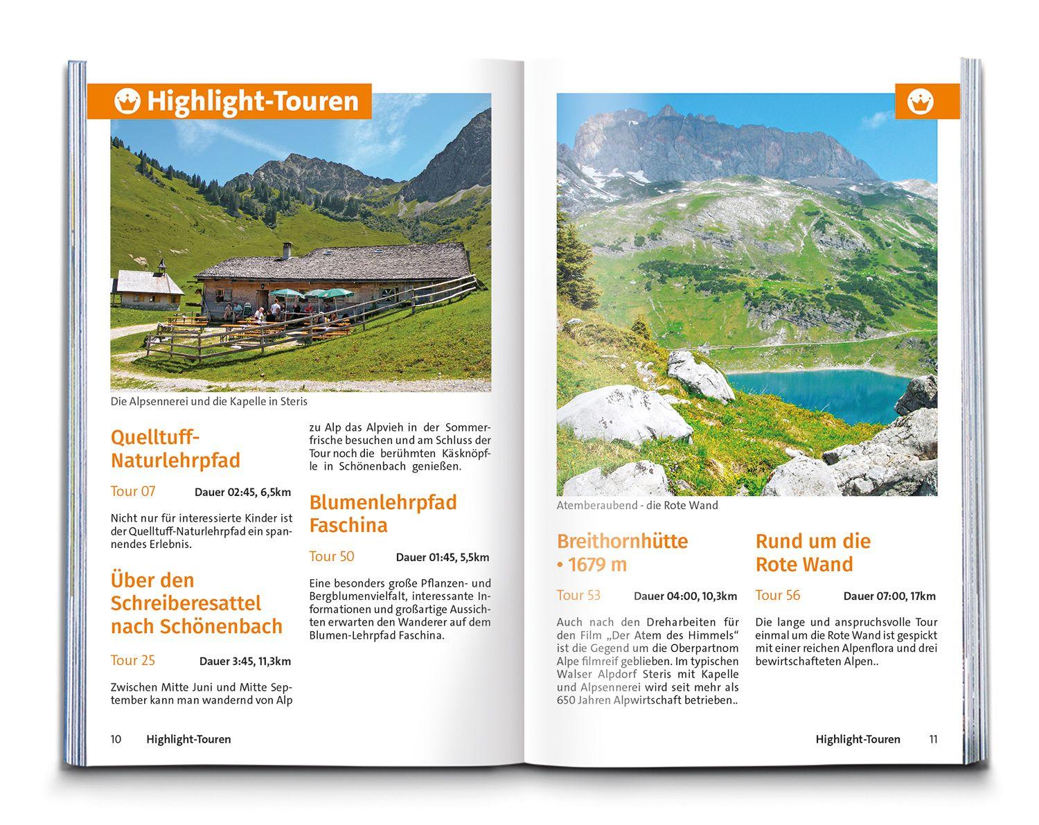 Beispielinhalt (Bild) KOMPASS Wanderführer Bregenzerwald und Großes Walsertal, 60 Touren mit Extra-Tourenkarte