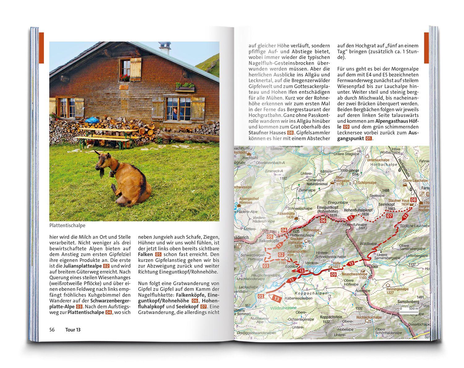 Beispielinhalt (Bild) KOMPASS Wanderführer Bregenzerwald und Großes Walsertal, 60 Touren mit Extra-Tourenkarte