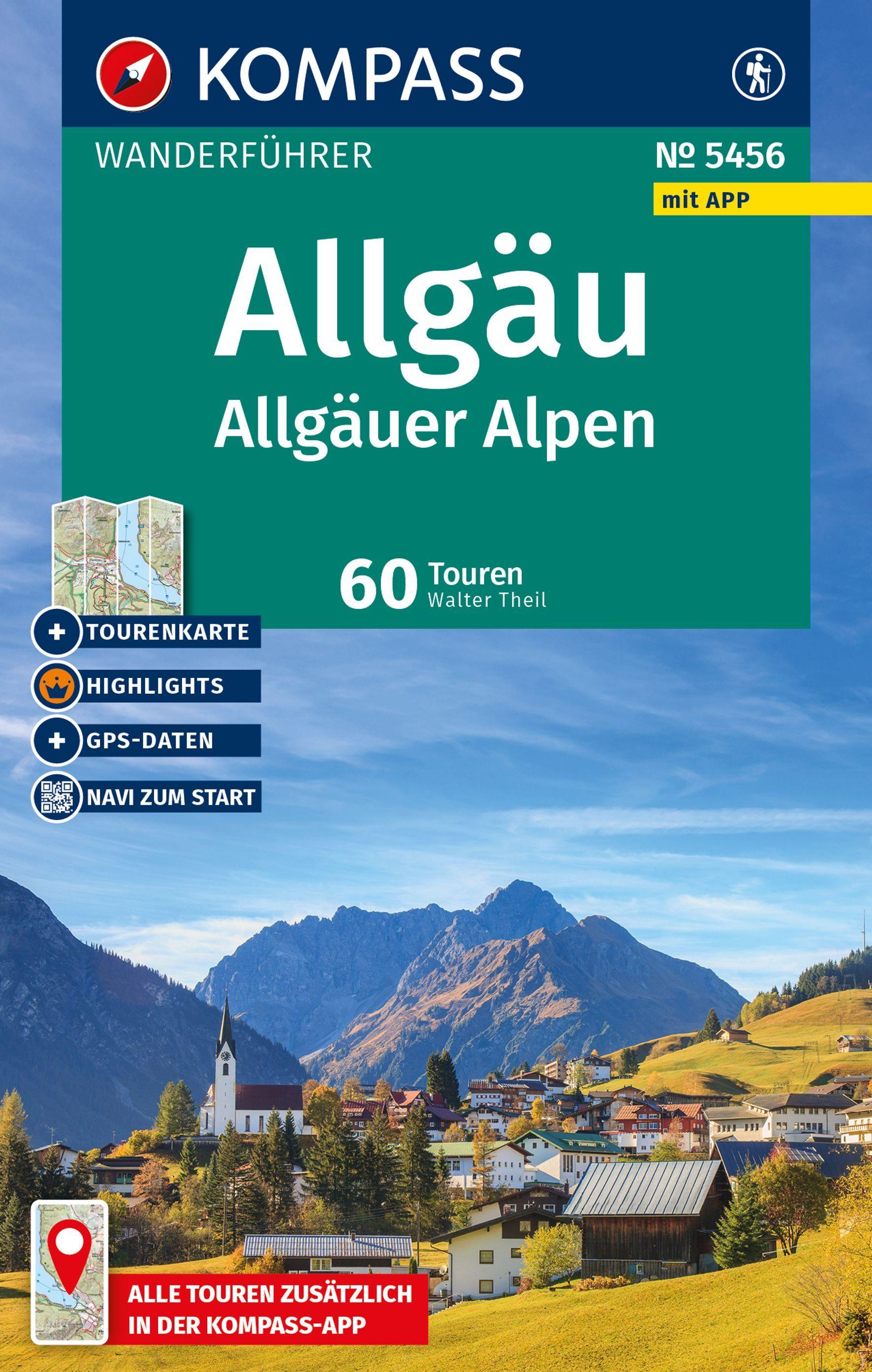 Vorderes Coverbild KOMPASS Wanderführer Allgäu, Allgäuer Alpen, 60 Touren mit Extra-Tourenkarte