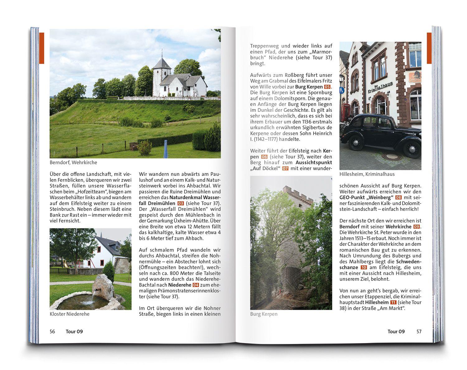 Beispielinhalt (Bild) KOMPASS Wanderführer Eifelsteig, vom Dom zu Aachen zum Dom in Trier, 50 Touren mit Extra-Tourenkarte