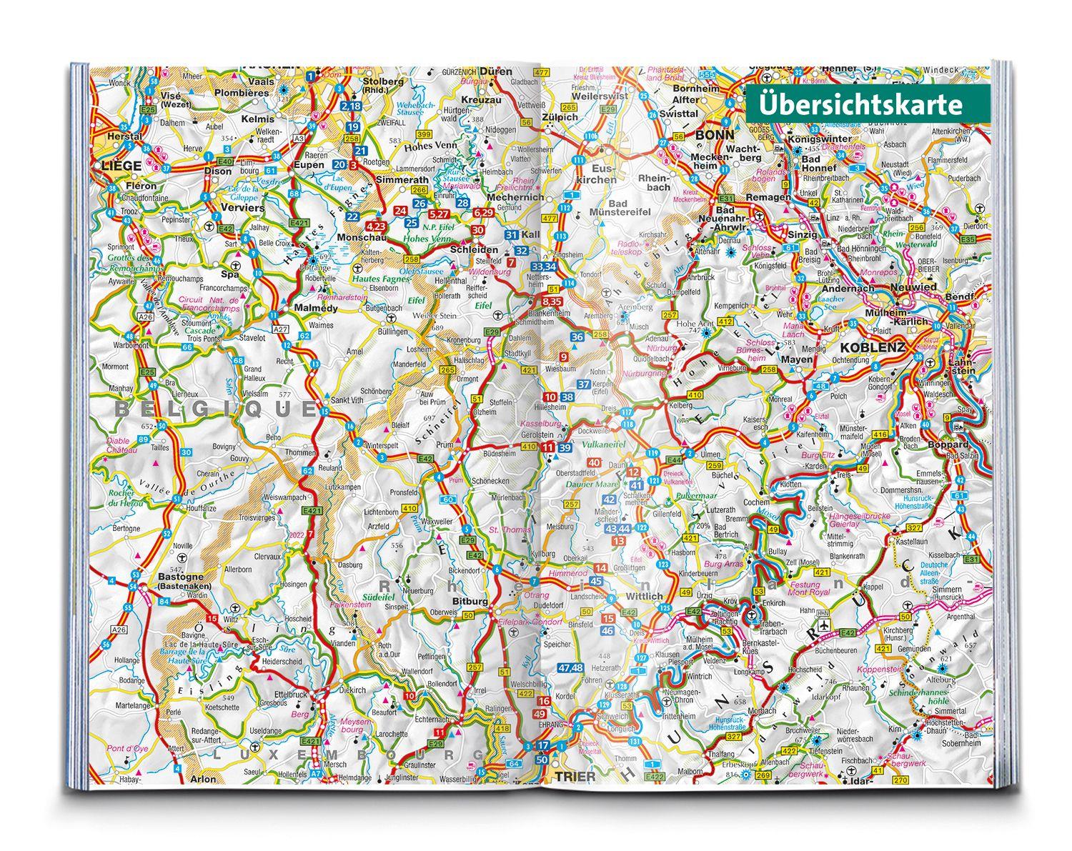 Beispielinhalt (Bild) KOMPASS Wanderführer Eifelsteig, vom Dom zu Aachen zum Dom in Trier, 50 Touren mit Extra-Tourenkarte