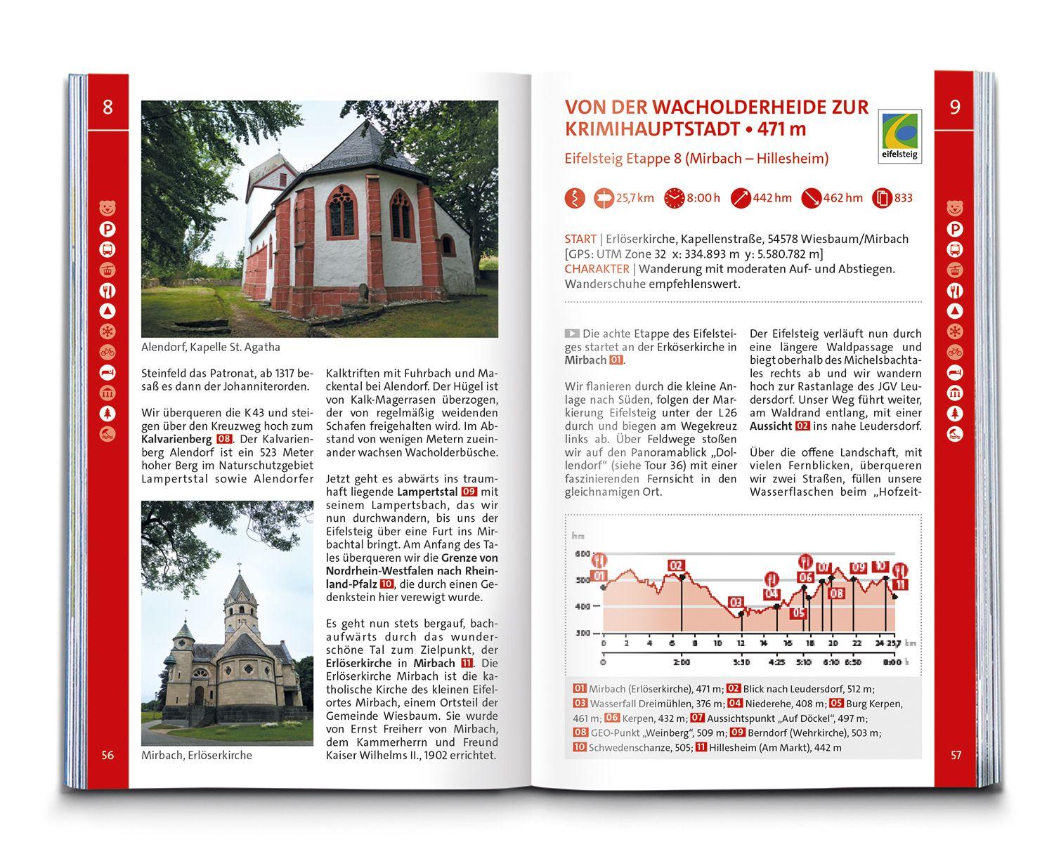 Beispielinhalt (Bild) KOMPASS Wanderführer Eifelsteig, vom Dom zu Aachen zum Dom in Trier, 50 Touren mit Extra-Tourenkarte