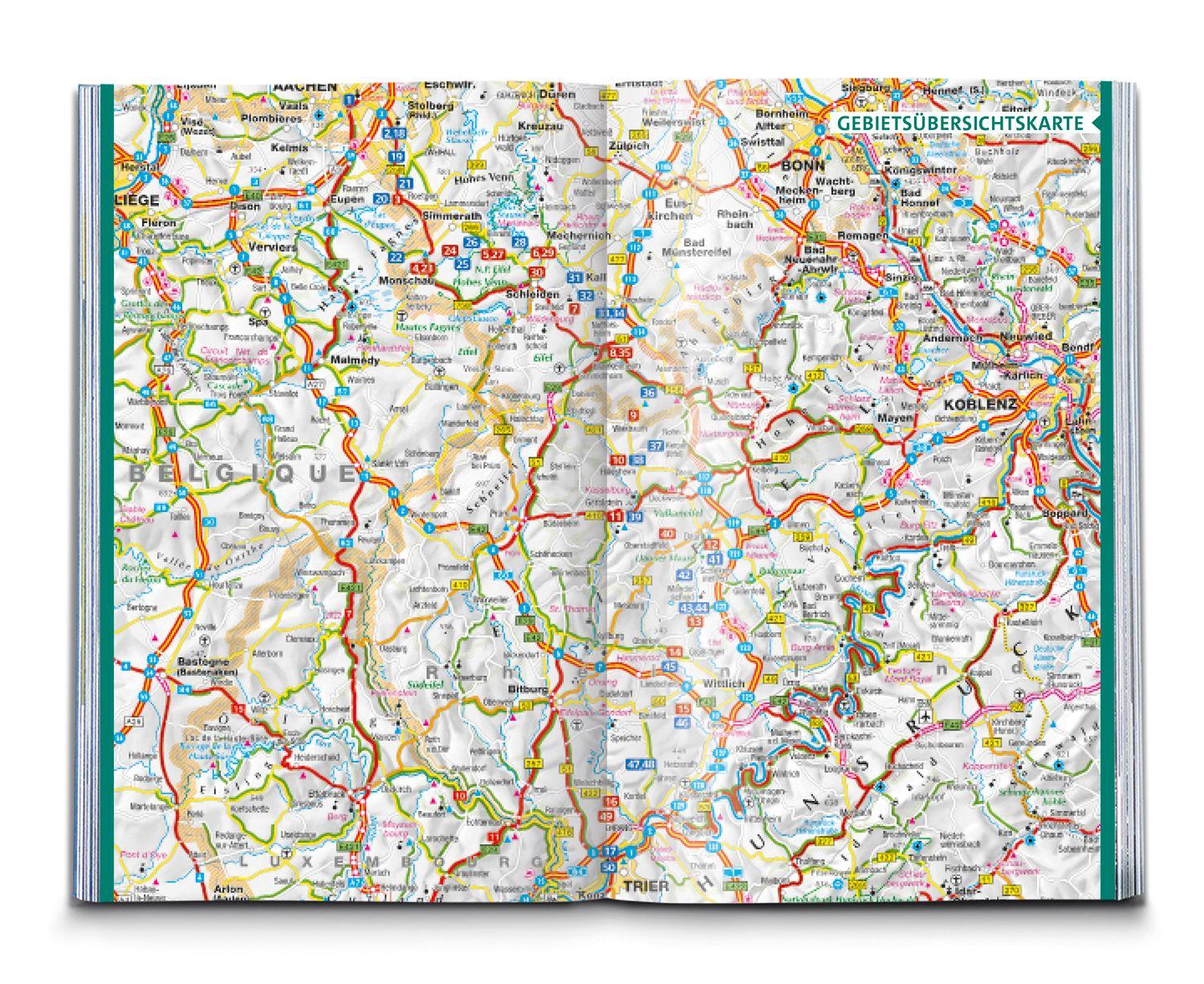 Beispielinhalt (Bild) KOMPASS Wanderführer Eifelsteig, vom Dom zu Aachen zum Dom in Trier, 50 Touren mit Extra-Tourenkarte