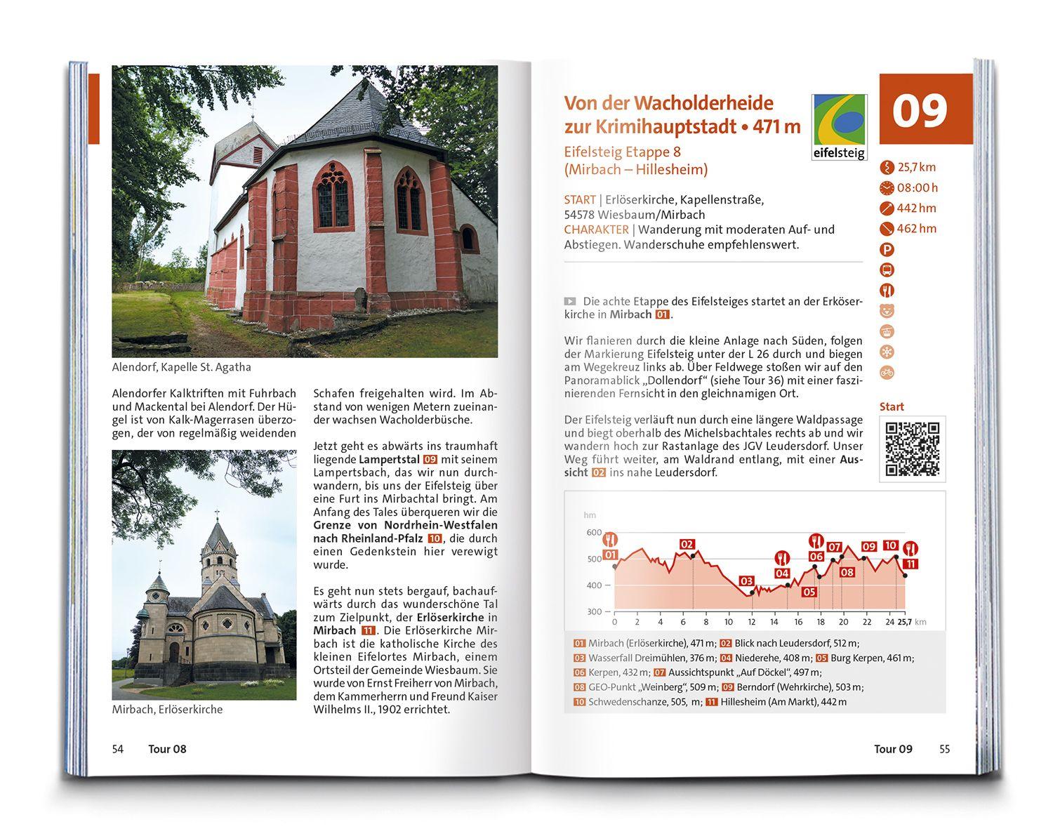 Beispielinhalt (Bild) KOMPASS Wanderführer Eifelsteig, vom Dom zu Aachen zum Dom in Trier, 50 Touren mit Extra-Tourenkarte