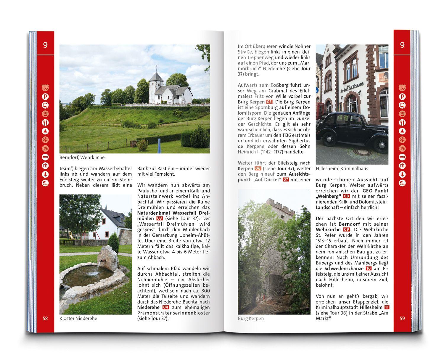 Beispielinhalt (Bild) KOMPASS Wanderführer Eifelsteig, vom Dom zu Aachen zum Dom in Trier, 50 Touren mit Extra-Tourenkarte