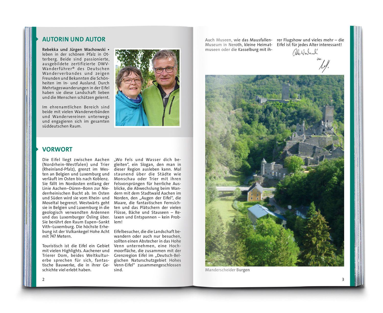 Beispielinhalt (Bild) KOMPASS Wanderführer Eifelsteig, vom Dom zu Aachen zum Dom in Trier, 50 Touren mit Extra-Tourenkarte