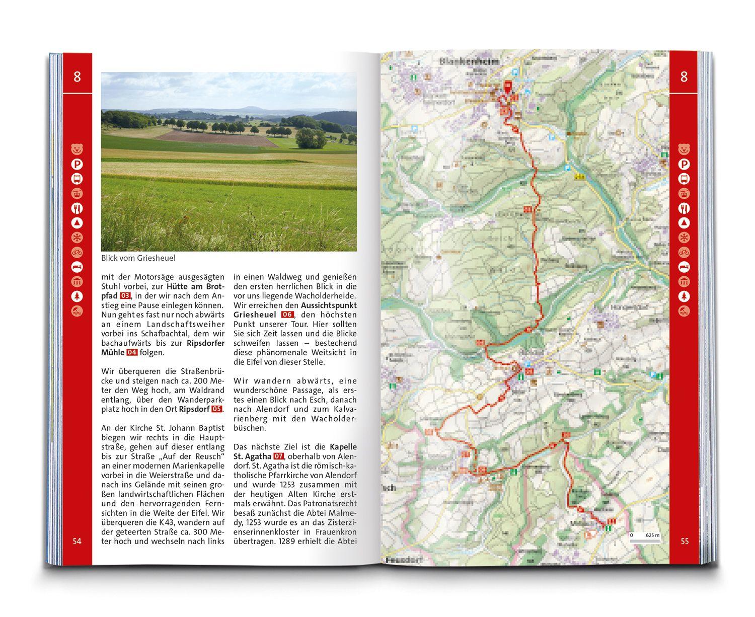 Beispielinhalt (Bild) KOMPASS Wanderführer Eifelsteig, vom Dom zu Aachen zum Dom in Trier, 50 Touren mit Extra-Tourenkarte