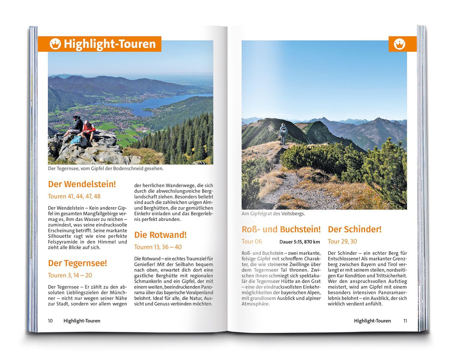 Beispielinhalt (Bild) KOMPASS Wanderführer Tegernsee, Schliersee, 60 Touren mit Extra-Tourenkarte