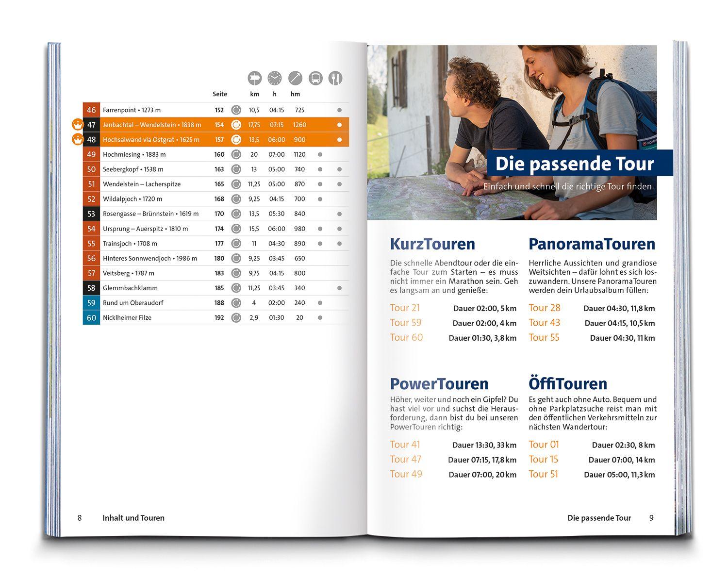Beispielinhalt (Bild) KOMPASS Wanderführer Tegernsee, Schliersee, 60 Touren mit Extra-Tourenkarte