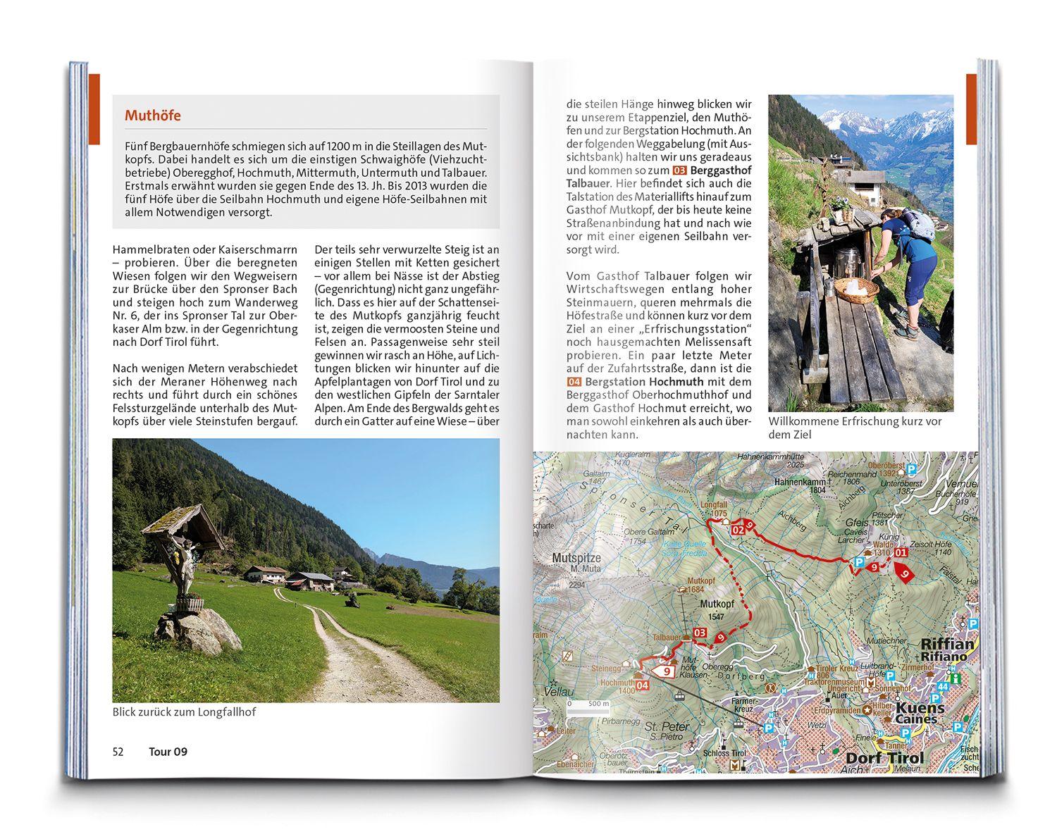 Beispielinhalt (Bild) KOMPASS Wanderführer Texelgruppe mit Meraner Höhenweg, 56 Touren mit Extra-Tourenkarte