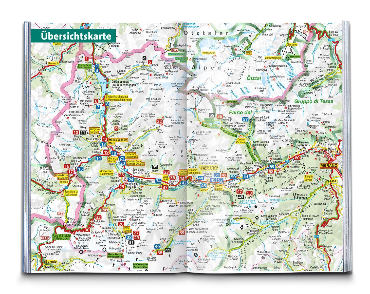 Beispielinhalt (Bild) KOMPASS Wanderführer Ortlergruppe und Vinschgau, 60 Touren mit Extra-Tourenkarte