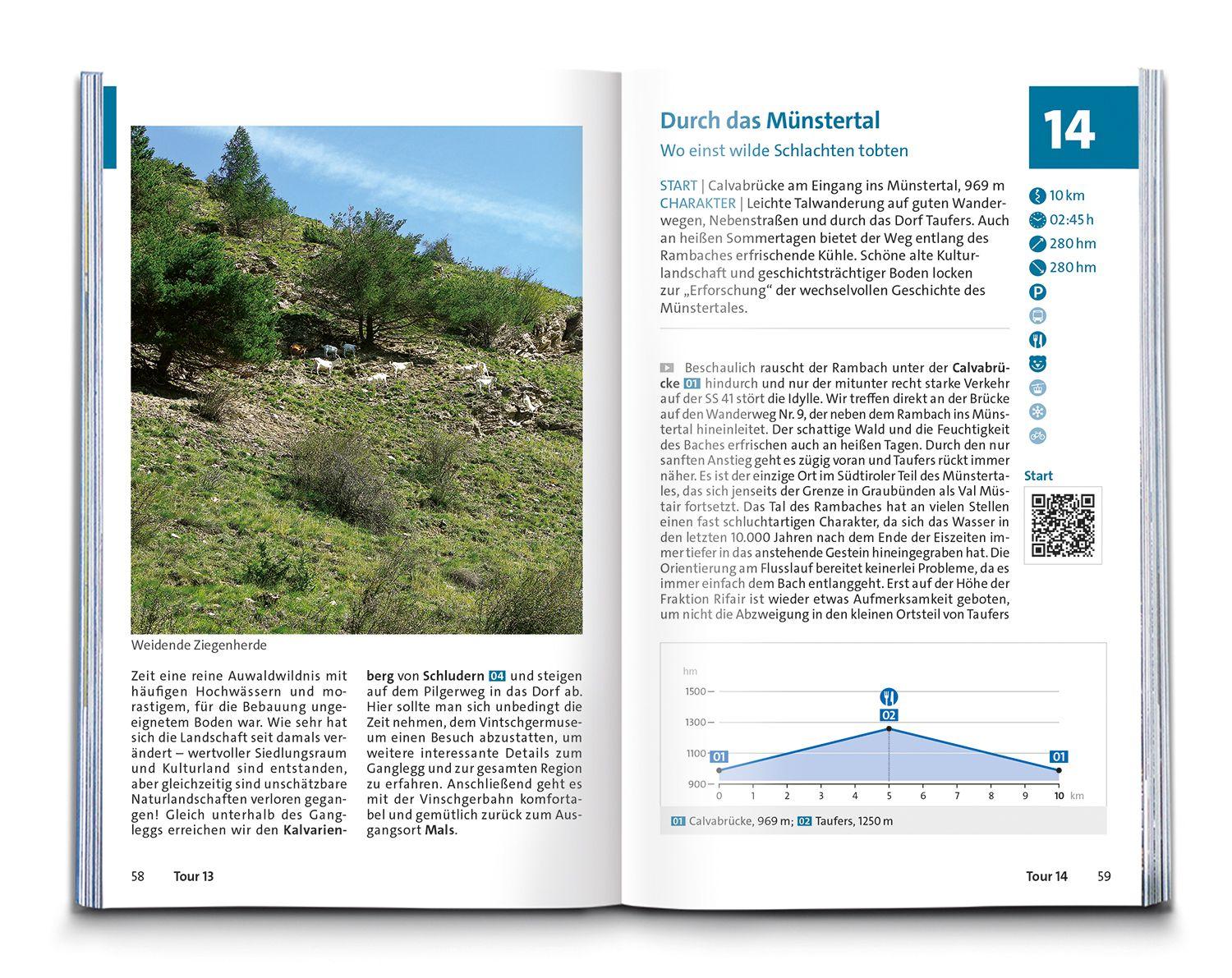 Beispielinhalt (Bild) KOMPASS Wanderführer Ortlergruppe und Vinschgau, 60 Touren mit Extra-Tourenkarte