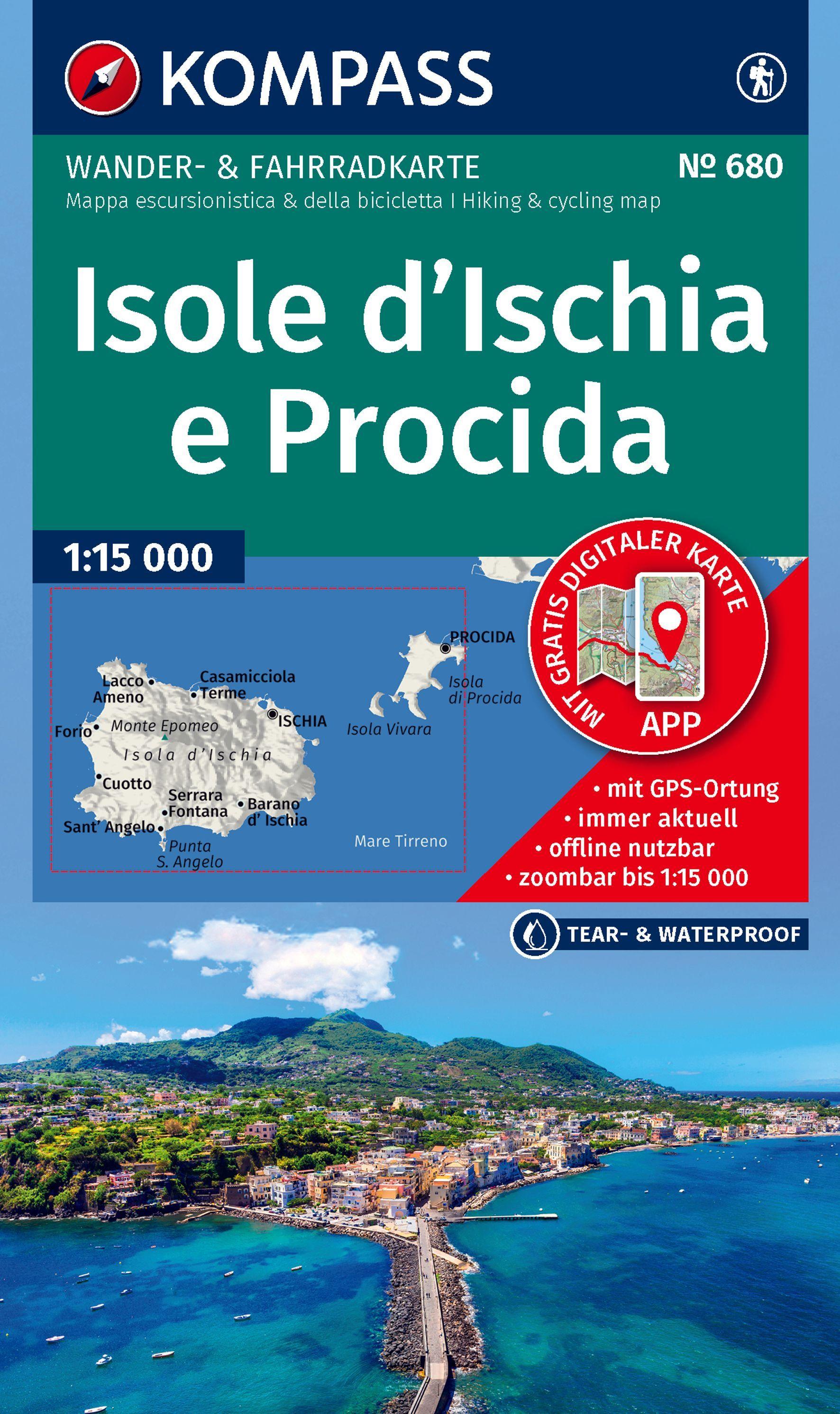Vorderes Coverbild KOMPASS Wanderkarte 680 Isole d' Ischia e Procida 1:15.000