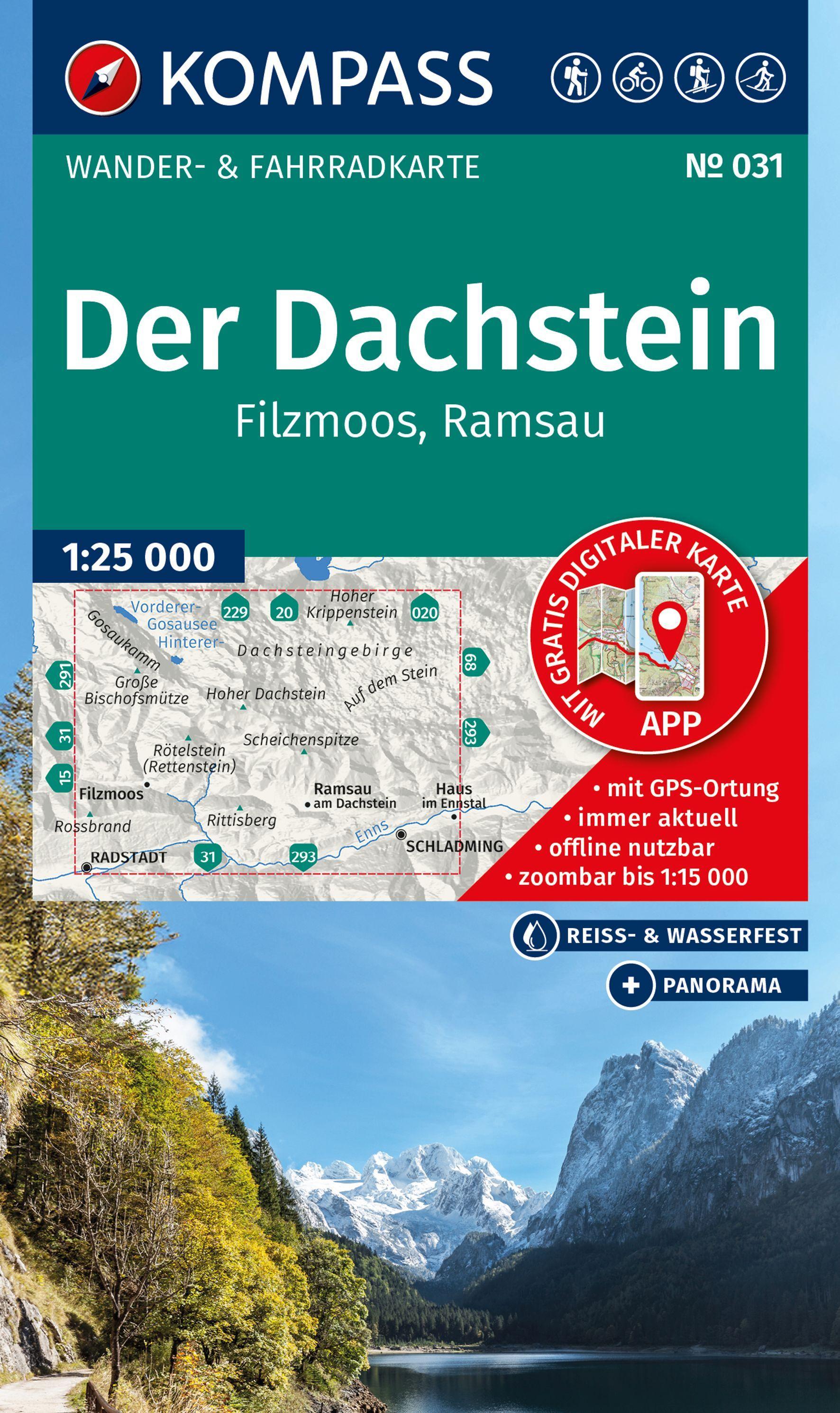 Vorderes Coverbild KOMPASS Wanderkarte 031 Der Dachstein, Ramsau, Filzmoos 1:25.000
