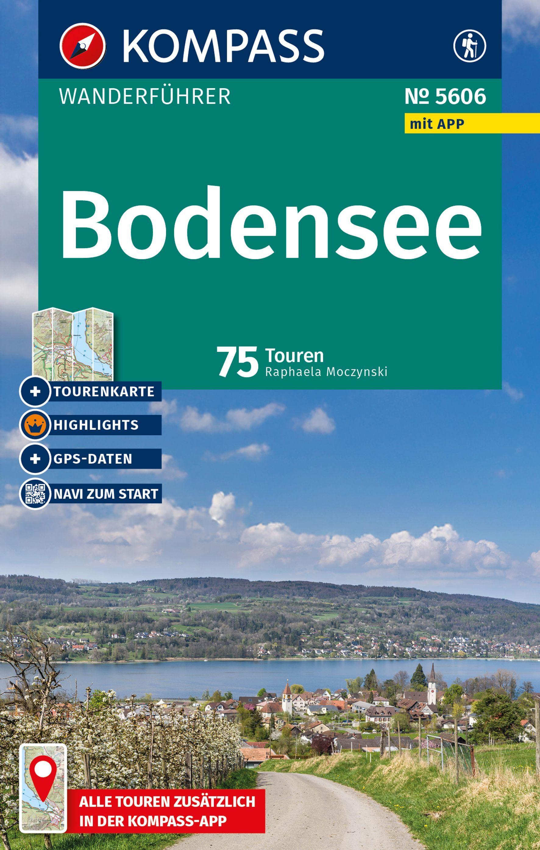 Vorderes Coverbild KOMPASS Wanderführer Bodensee, 75 Touren mit Extra-Tourenkarte