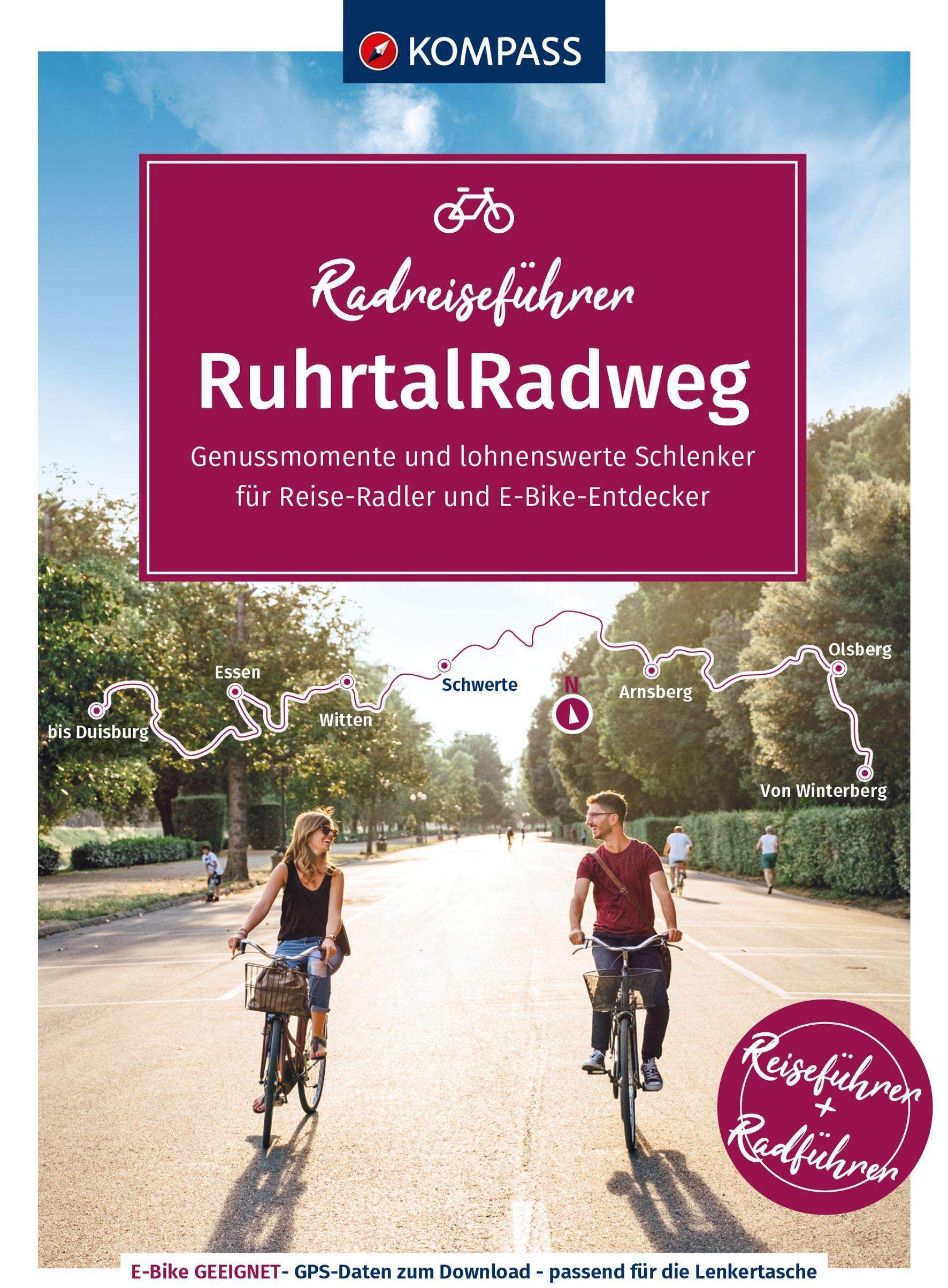Vorderes Coverbild KOMPASS Radreiseführer RuhrtalRadweg