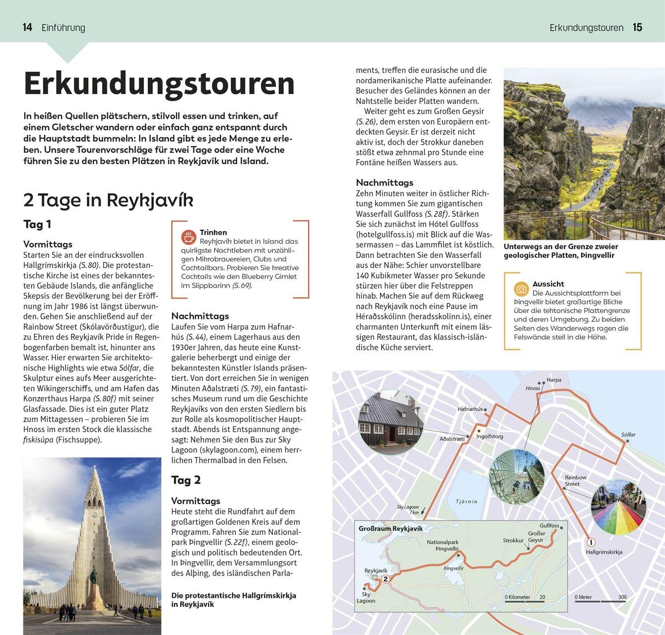 Beispielinhalt (Bild) TOP10 Reiseführer Island