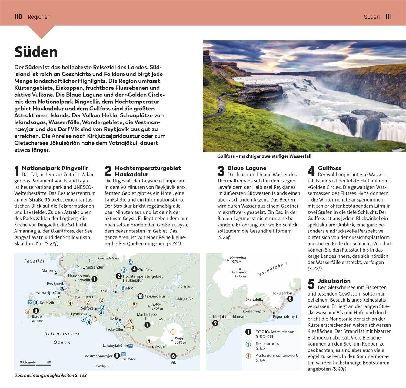 Beispielinhalt (Bild) TOP10 Reiseführer Island