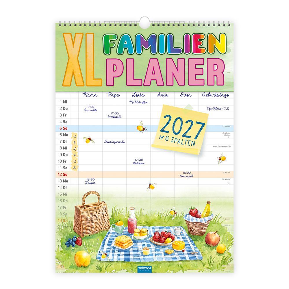 Vorderes Coverbild TRÖTSCH - Großbildkalender XL Familienplaner 2027 mit 6 Spalten