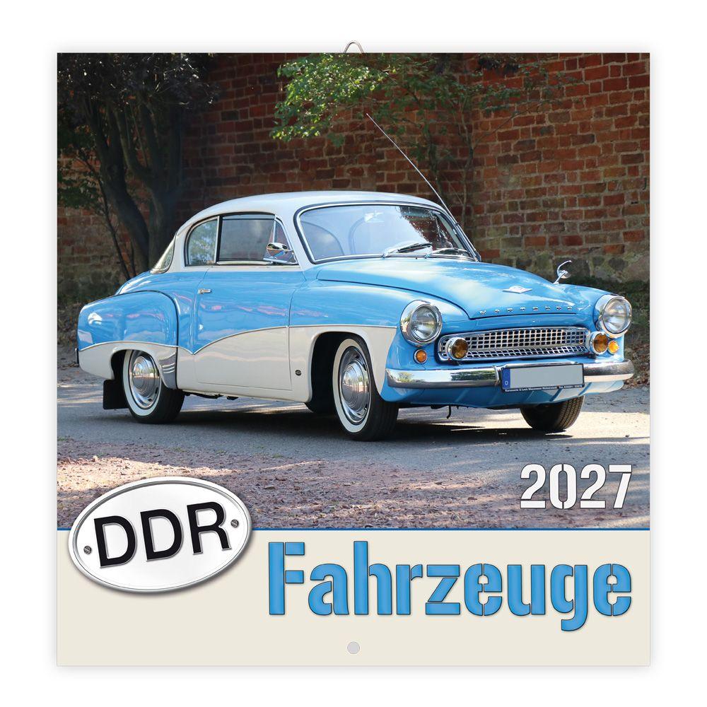 Vorderes Coverbild TRÖTSCH - Broschürenkalender DDR Fahrzeuge 2027