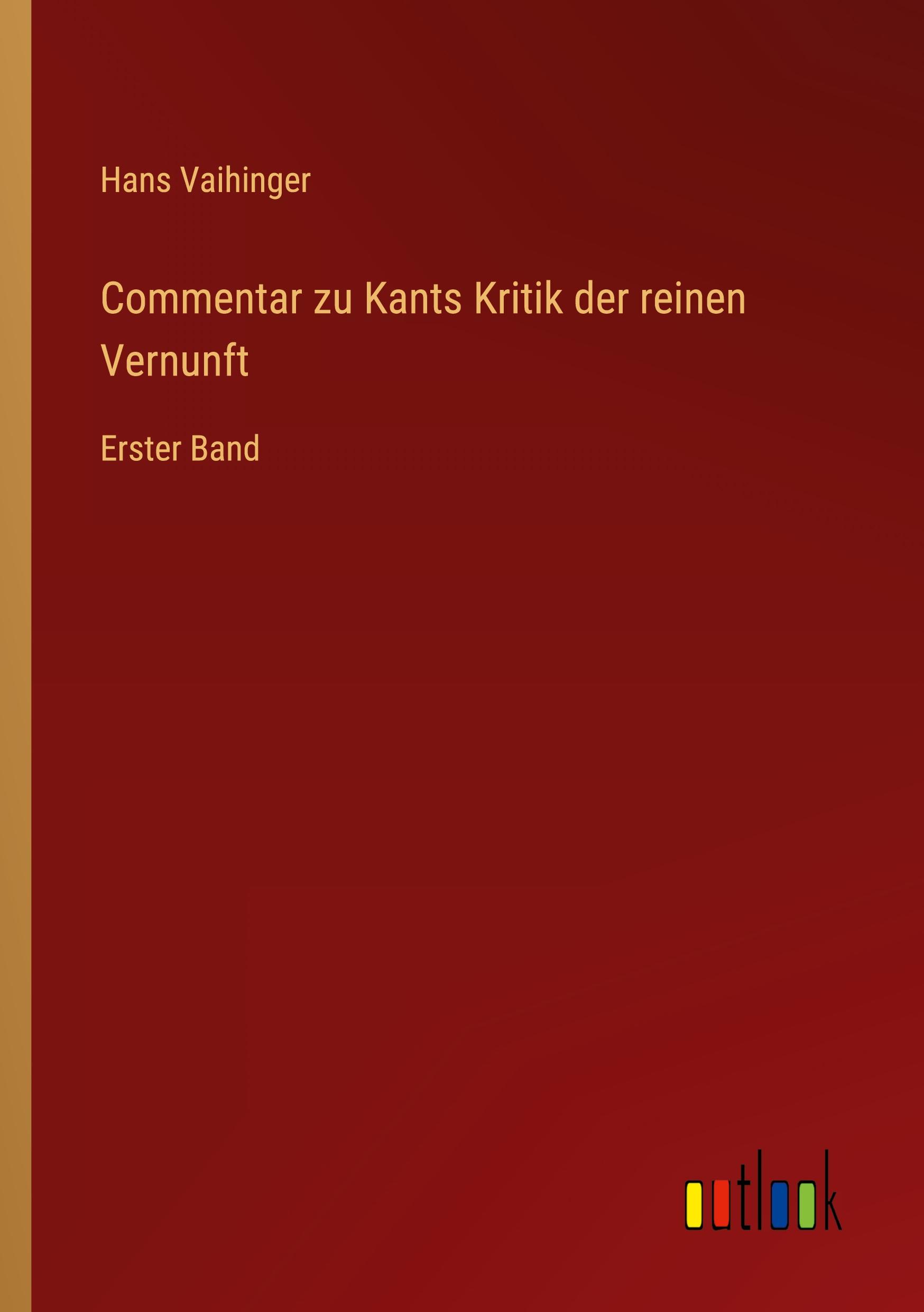 Vorderes Coverbild Commentar zu Kants Kritik der reinen Vernunft