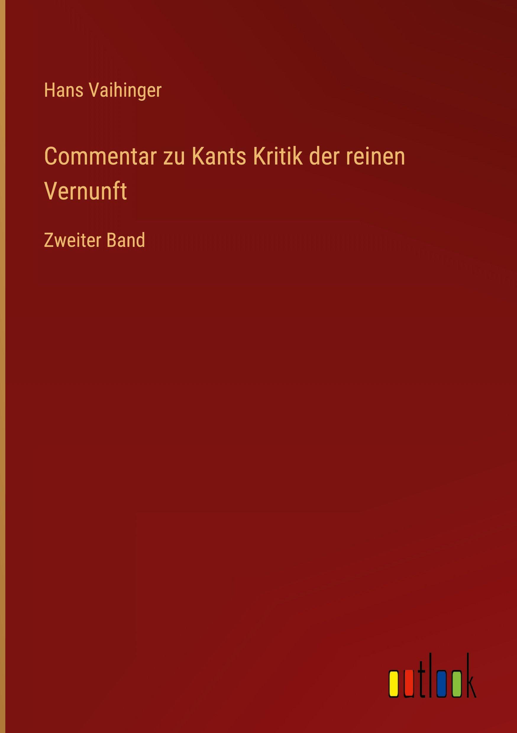 Vorderes Coverbild Commentar zu Kants Kritik der reinen Vernunft