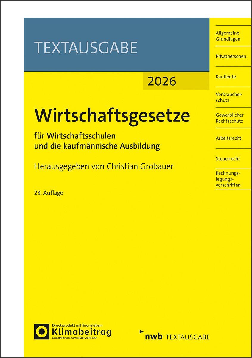 Vorderes Coverbild Wirtschaftsgesetze für Wirtschaftsschulen und die kaufmännische Ausbildung