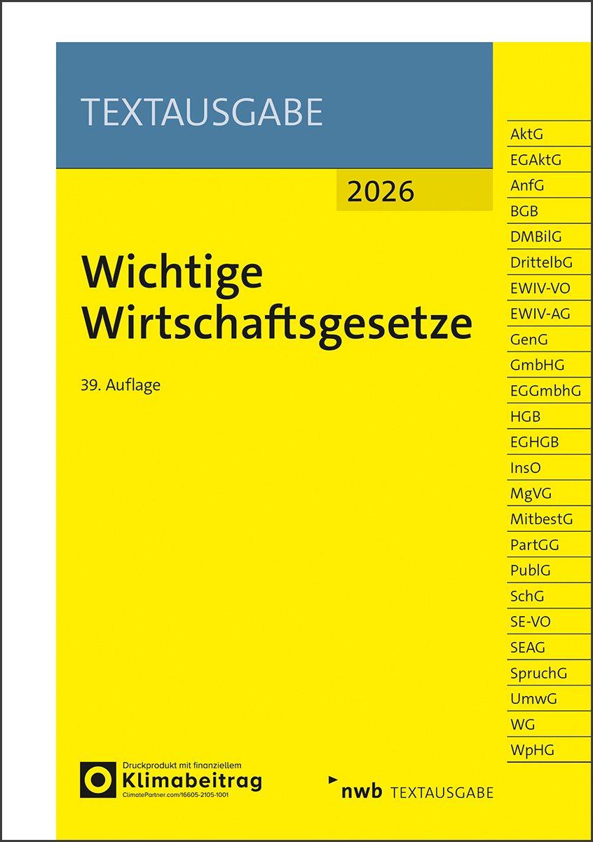 Vorderes Coverbild Wichtige Wirtschaftsgesetze