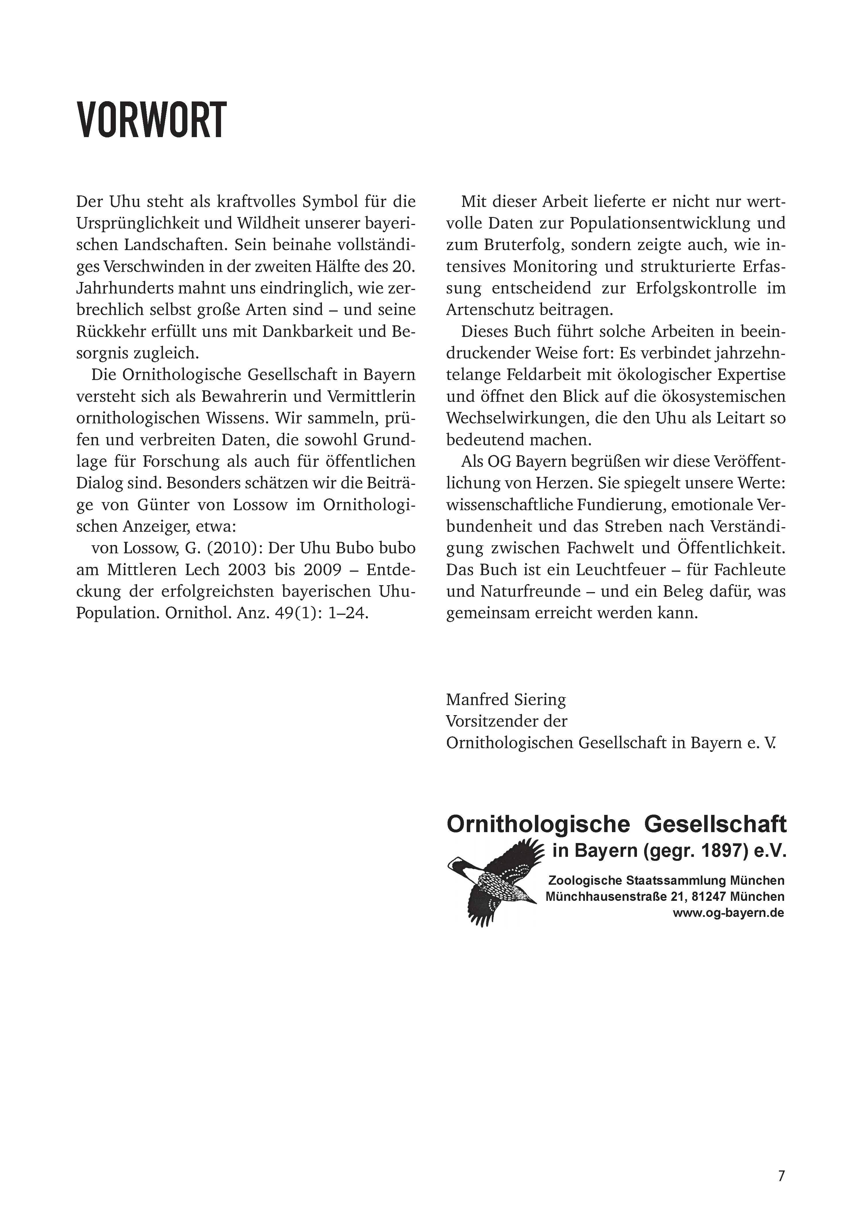 Beispielinhalt (Bild) Der Uhu in Bayern