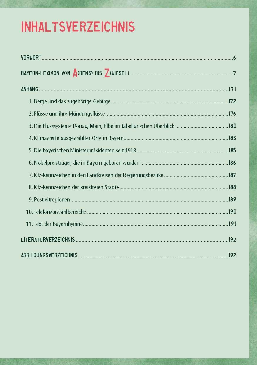 Beispielinhalt (Bild) Das kleine Bayern-Lexikon - der Freistaat in Stichwörtern