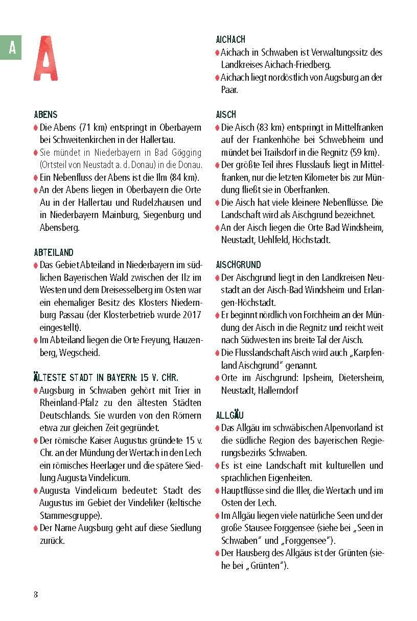 Beispielinhalt (Bild) Das kleine Bayern-Lexikon - der Freistaat in Stichwörtern