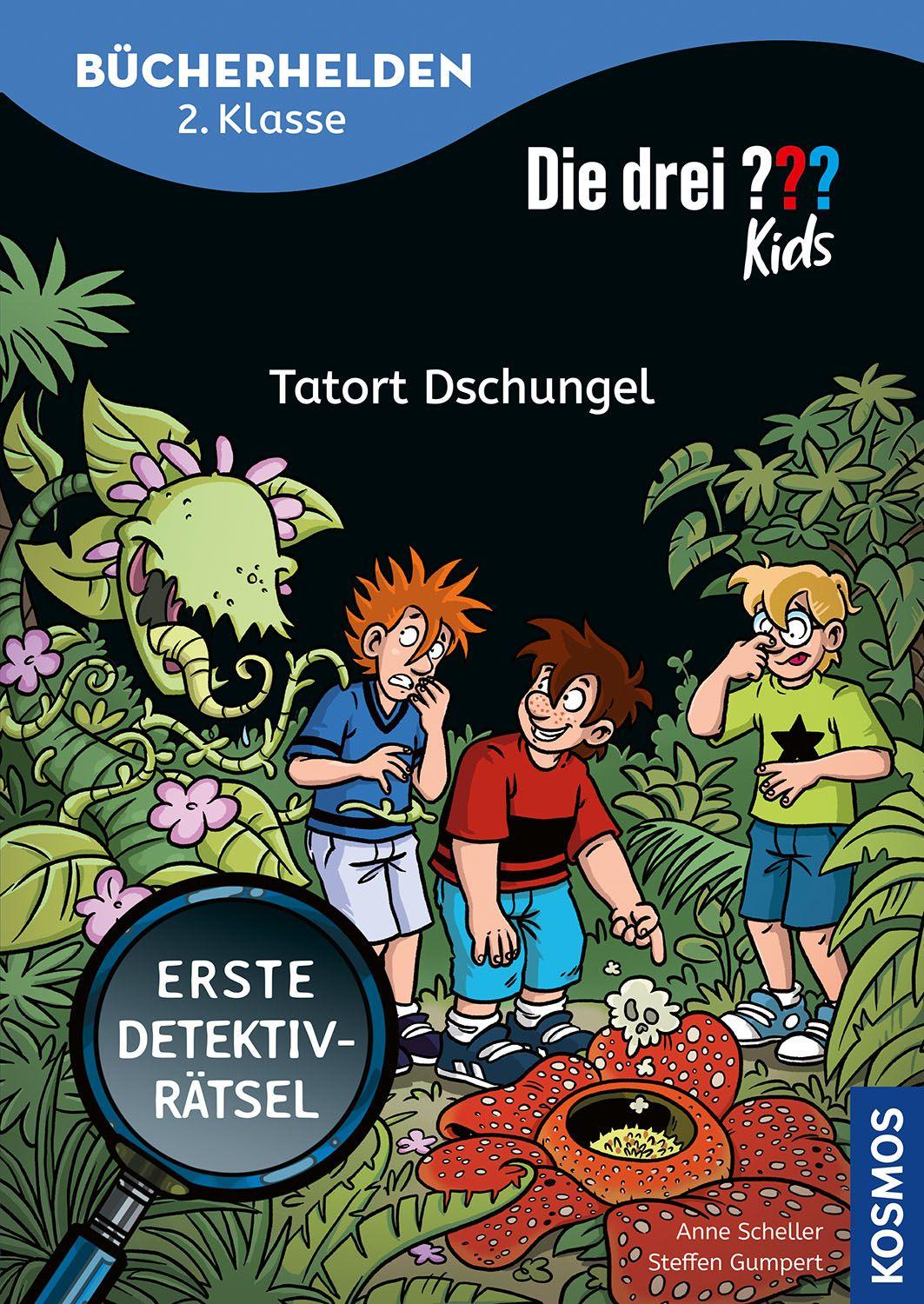 Vorderes Coverbild Die drei ??? Kids, Bücherhelden 2. Klasse, Tatort Dschungel