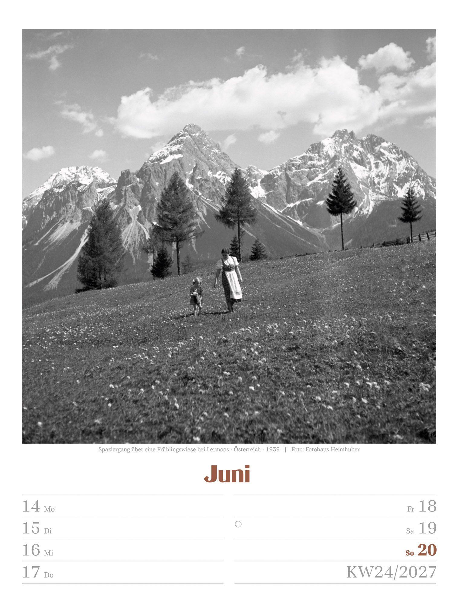 Beispielinhalt (Bild) Die gute alte Zeit Wochenplaner Kalender 2027