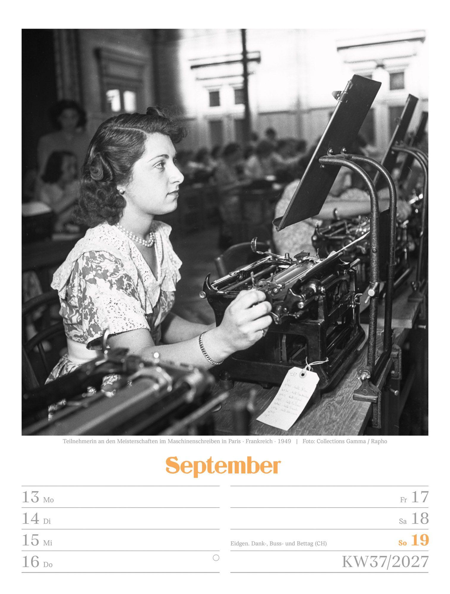 Beispielinhalt (Bild) Die gute alte Zeit Wochenplaner Kalender 2027