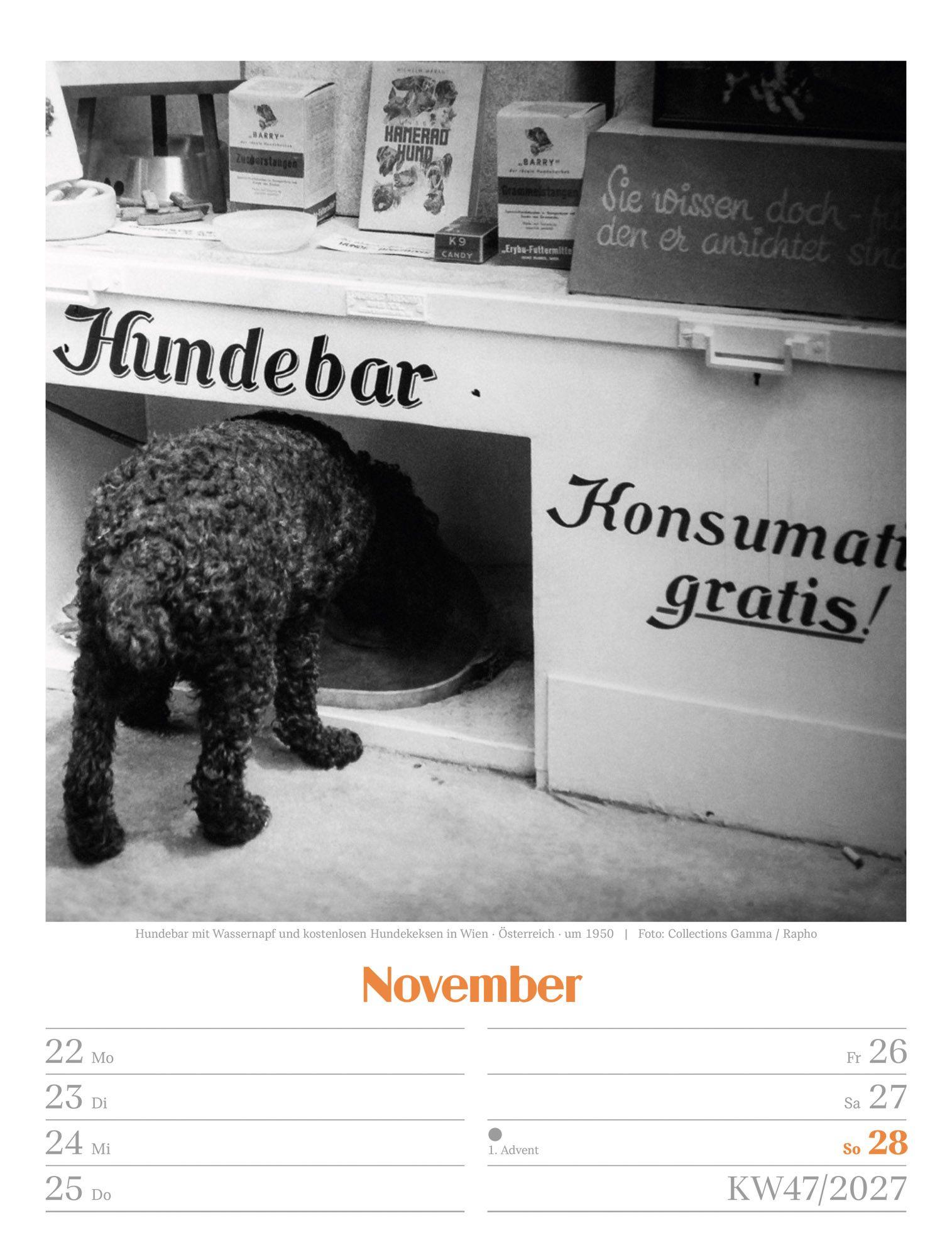 Beispielinhalt (Bild) Die gute alte Zeit Wochenplaner Kalender 2027