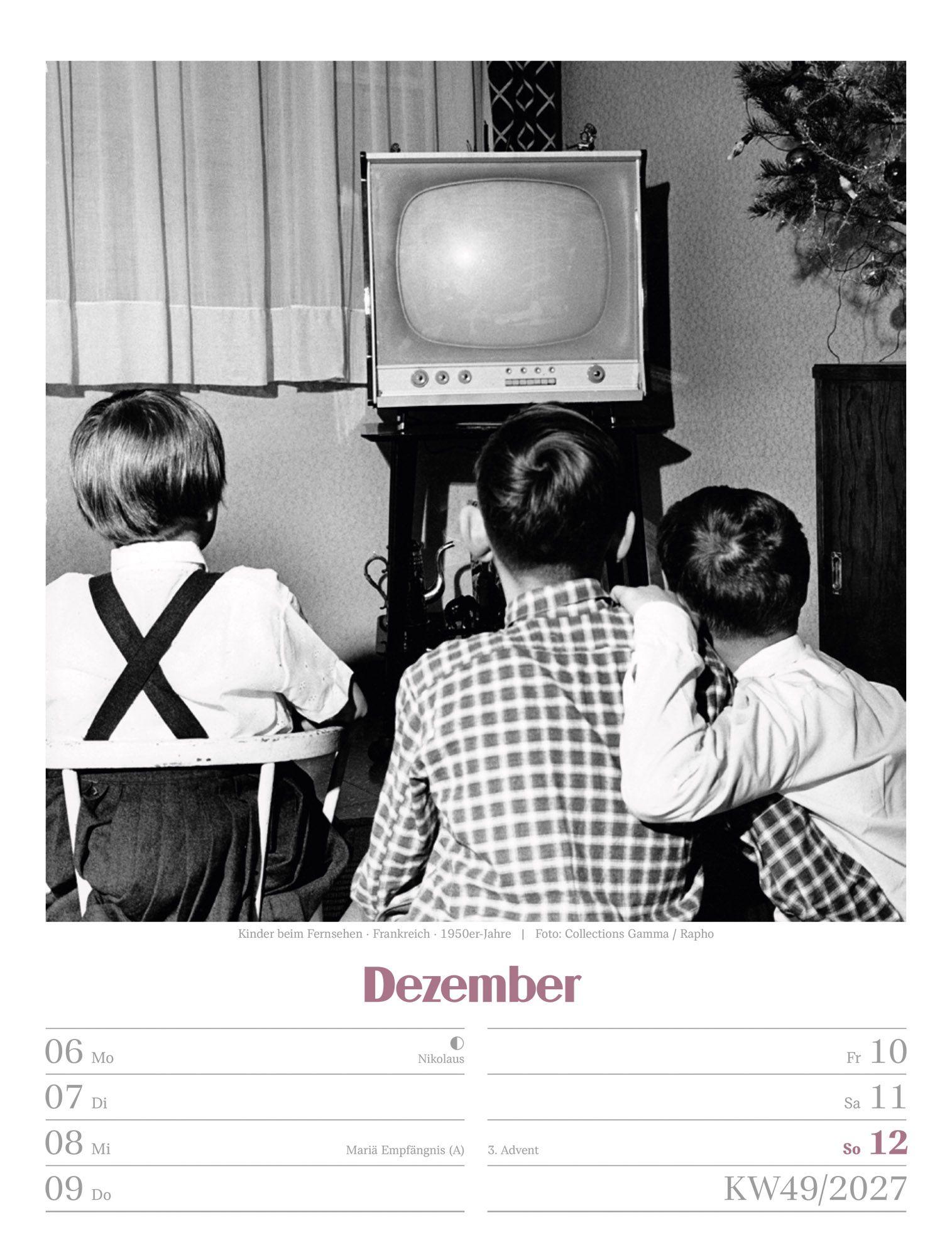 Beispielinhalt (Bild) Die gute alte Zeit Wochenplaner Kalender 2027