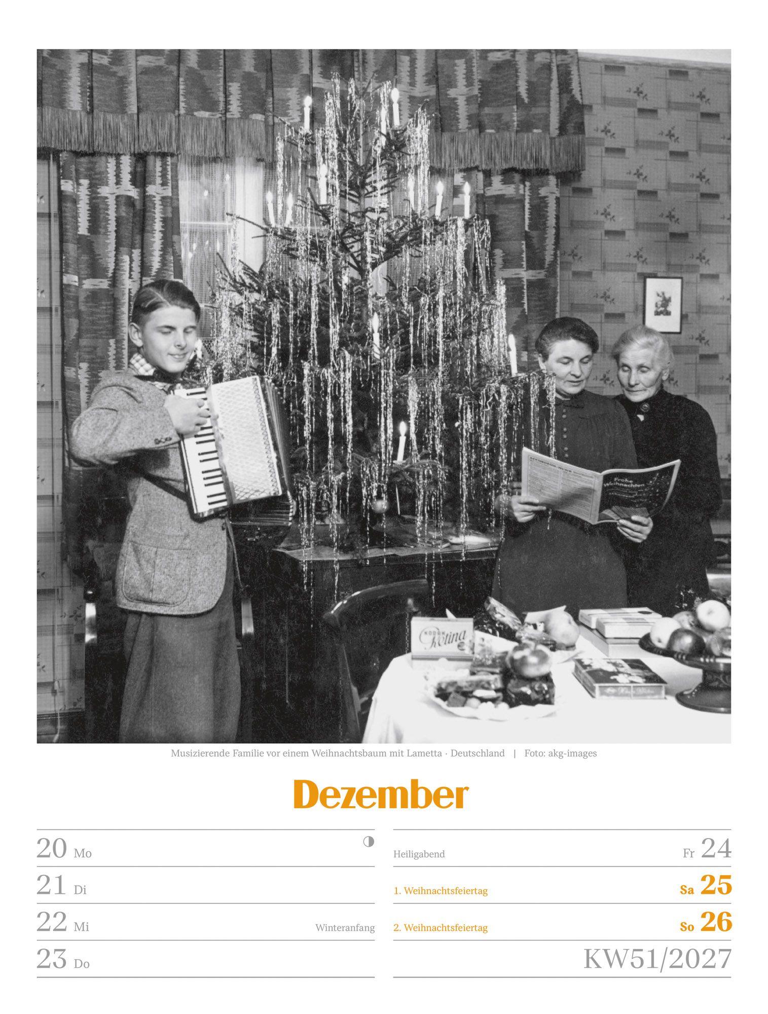 Beispielinhalt (Bild) Die gute alte Zeit Wochenplaner Kalender 2027