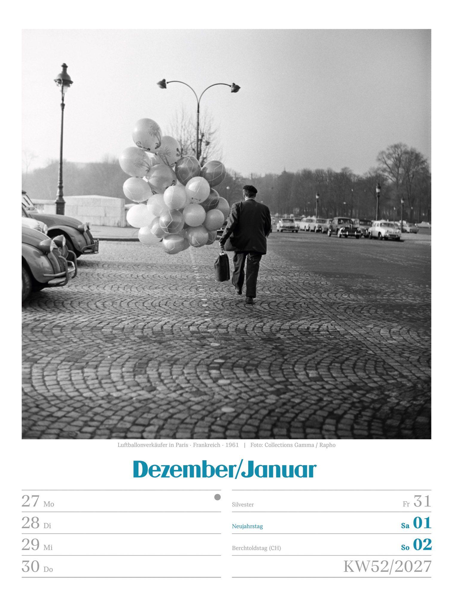 Beispielinhalt (Bild) Die gute alte Zeit Wochenplaner Kalender 2027