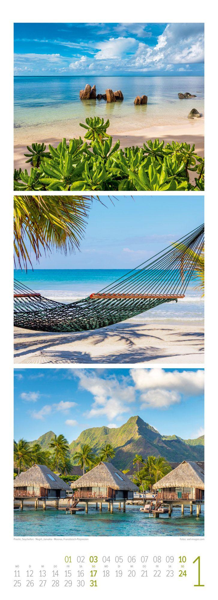 Beispielinhalt (Bild) BeachTime Triplet-Kalender 2027 | Sonne, Sand & Meer