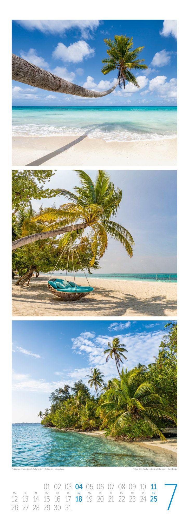 Beispielinhalt (Bild) BeachTime Triplet-Kalender 2027 | Sonne, Sand & Meer